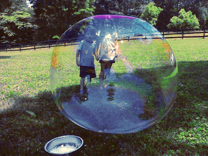 me and my brother in a bubble